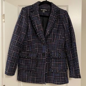Karl Lagerfeld Paris fringed tweed blazer